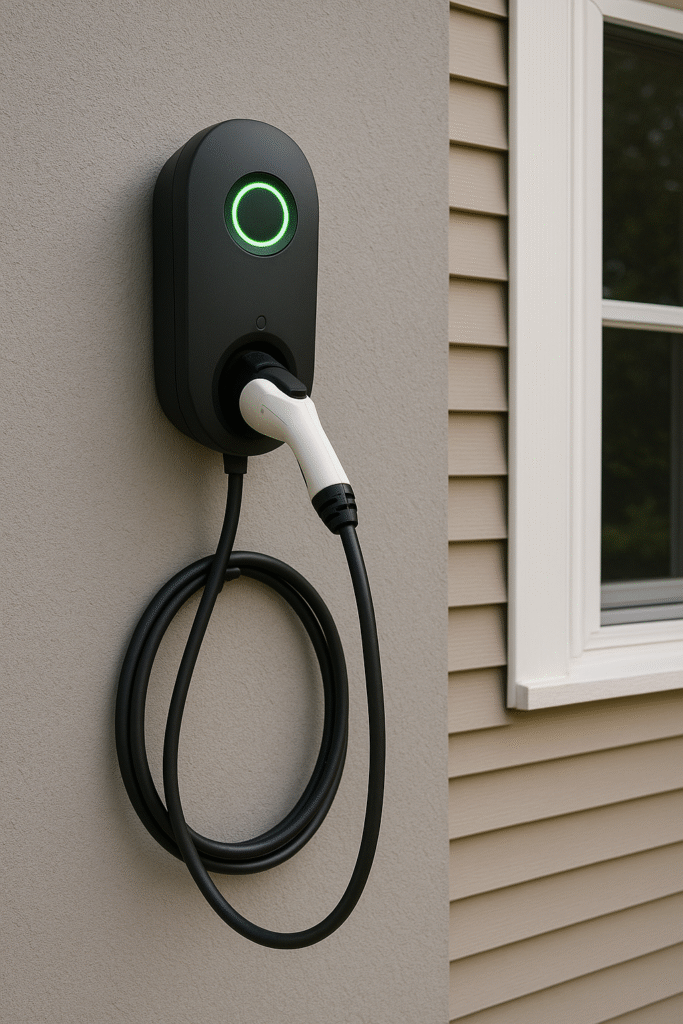 Wall mounted EV charger.